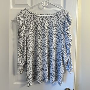 3/4 sleeve blouse with ruffle sleeves